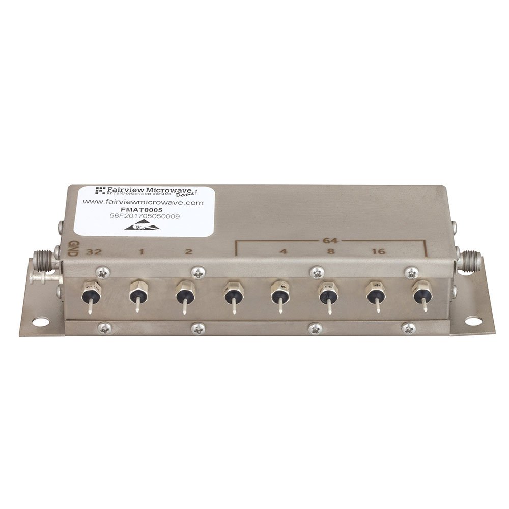 0 to 127 dB 7 Bit Programmable Relay Controlled Step Attenuator With a 1 dB Step SMA Female Rated To 1 Watt Up To 1.5 GHz