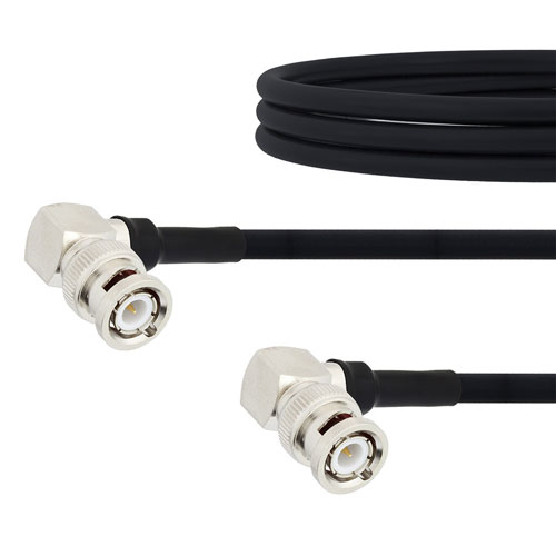 Low Loss RA BNC Male To RA BNC Male Cable RG 223 Coax In 100 CM