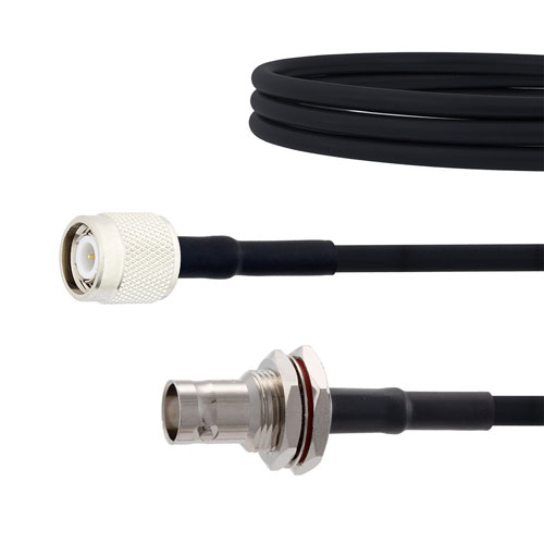 Low Loss TNC Male To BNC Female Bulkhead Cable RG 223 Coax In 60 Inch