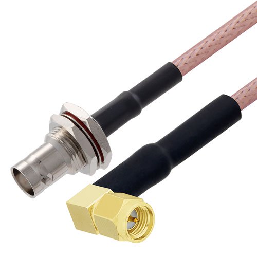 Ra Sma Male To Bnc Female Bulkhead Cable Rg Coax