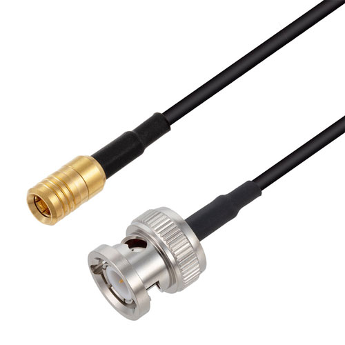 Low Loss SMB Plug To BNC Male Cable LMR 100A UF Coax In 12 Inch