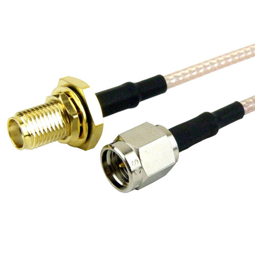 SMA Male To SMA Female Bulkhead Cable RG 316 Coax In 6 Inch With LF Solder