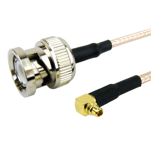 BNC Male To RA MMCX Plug Cable RG 316 Coax In 12 Inch