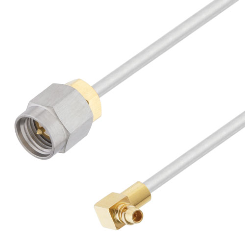 RA MMCX Plug To SMA Male Cable Tinned Aluminum RG405 Type 086 Coax