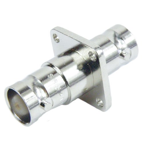 4 Hole Flange BNC Female Jack To BNC Female Jack Adapter Nickel