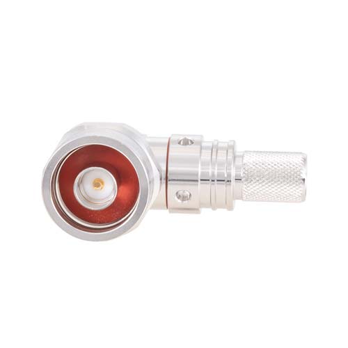 Right Angle N Male (Plug) Connector For LMR-400 Cable, Crimp/Non-Solder Contact Fairview Microwave EZ-400-NMH-RA-X