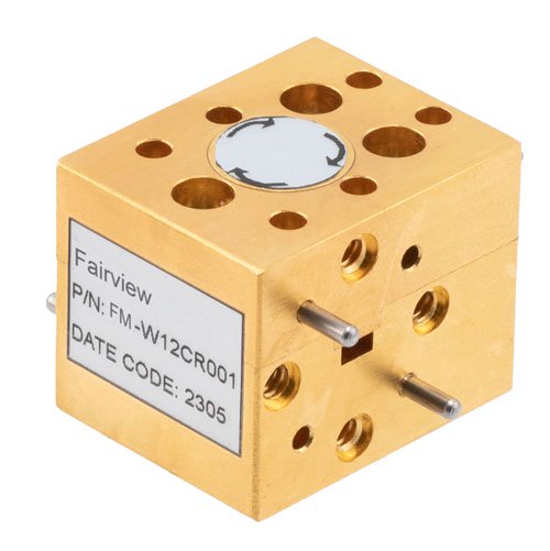 WR-12 Waveguide Circulator with 15 dB min Isolation from 64.5 GHz to 66.5 GHz using UG-387/U Cover Flange in Brass Fairview Microwave FM-W12CR001