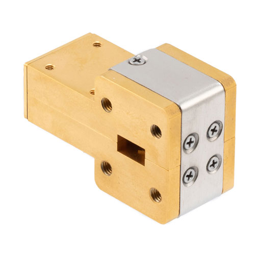 WR-28 Waveguide Isolator with 16 dB min Isolation from 26.5 GHz to 40 GHz using Cover Flange in Brass Fairview Microwave FM-W28IR001