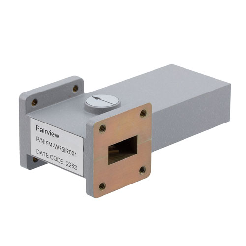 WR-75 Waveguide Isolator with 20 dB min Isolation from 9.84 GHz to 15 GHz using Cover Flange in Aluminum Fairview Microwave FM-W75IR001