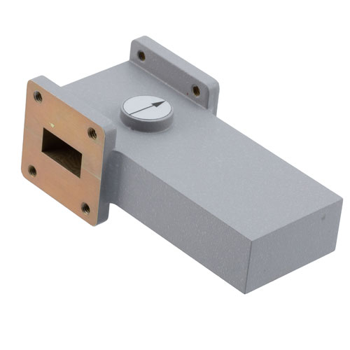 WR-75 Waveguide Isolator with 20 dB min Isolation from 9.84 GHz to 15 GHz using Cover Flange in Aluminum Fairview Microwave FM-W75IR001