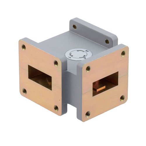 WR-90 Waveguide Circulator with 18 dB min Isolation from 8.2 GHz to 12.4 GHz using Cover Flange in Aluminum Fairview Microwave FM-W90CR001