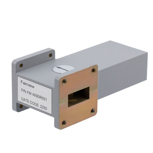 WR-90 Waveguide Isolator with 18 dB min Isolation from 8.2 GHz to 12.4 GHz using Cover Flange in Aluminum Fairview Microwave FM-W90IR001