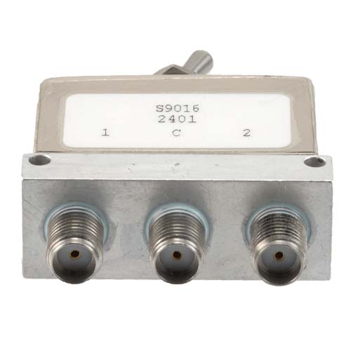 Manual SPDT Toggle Switch from DC to 26.5 GHz, SMA Female, and Rated to 30 Watts Fairview Microwave FM71S9016