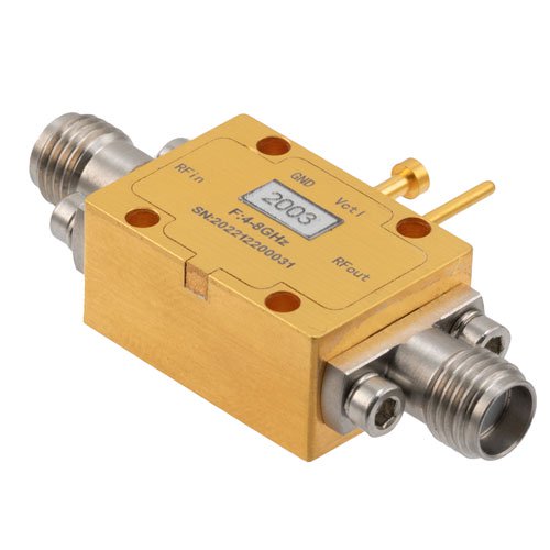 Analog Phase Shifter, 4 GHz to 8 GHz, 360 degree Phase Range, 0V to +10V Control Voltage, Max Pin +27 dBm, SMA Fairview Microwave FM82P2003