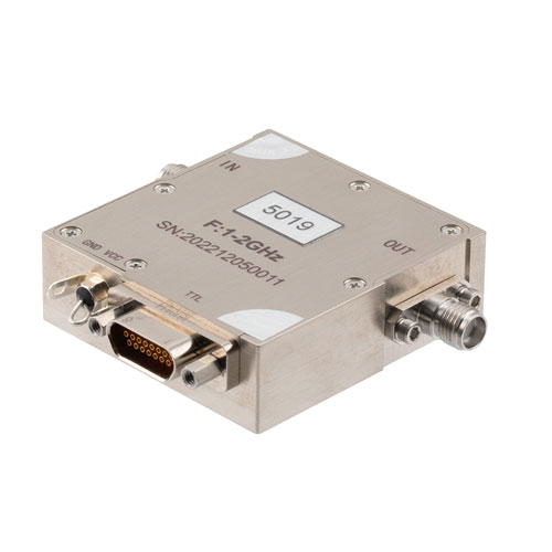 6 Bit TTL Programmable Phase Shifter, 1 GHz to 2 GHz, 360 degree Phase Range, 5.625 degree Control Step Size, +27 dBm Max Pin, SMA Fairview Microwave FM82P5019