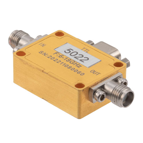 6 Bit TTL Programmable Phase Shifter, 6 GHz to 18 GHz, 360 degree Phase Range, 5.625 degree Control Step Size, SMA Fairview Microwave FM82P5022