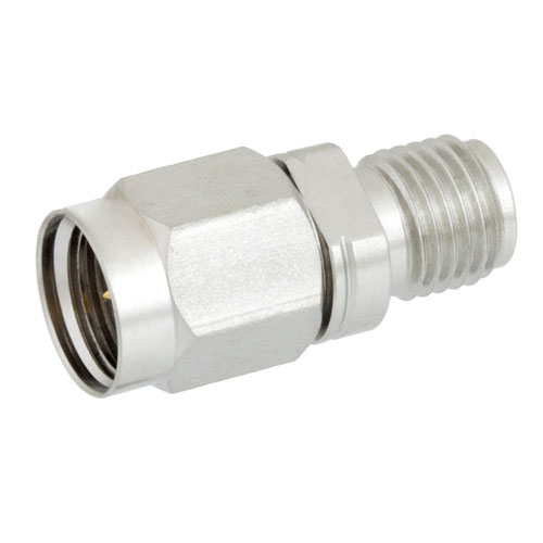 3.5mm Female (Jack) to 2.4mm Male (Plug) Adapter, Passivated Stainless Steel Body, High Temp, 1.25 VSWR Fairview Microwave FMAD1023