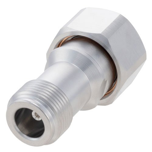 Low PIM 4.3-10 Male (Plug) to N Female (Jack) Adapter, Tri-Metal Plated Brass Body, High Temp, 1.25 VSWR Fairview Microwave FMAD1174