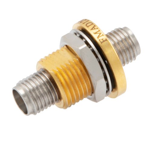 2.92mm Female (Jack) to 2.92mm Female (Jack) Bulkhead Adapter, Gold plated Stainless Steel Body, 1.35 VSWR Fairview Microwave FMAD1201