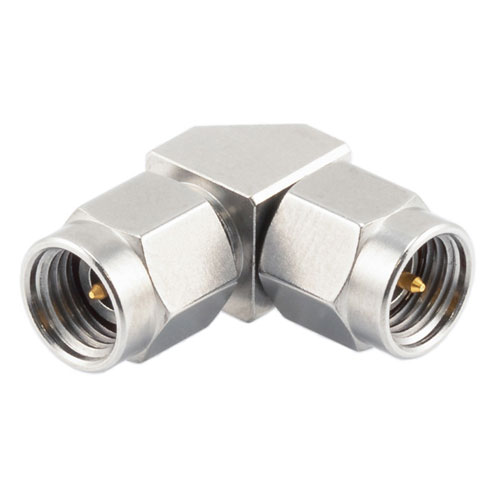 Miter RA 2.92mm Male to 3.5mm Male Adapter with Passivated Stainless Steel Body Fairview Microwave FMAD1224