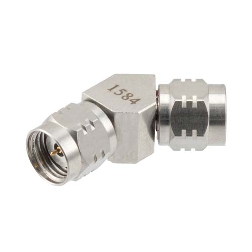 1.85mm Male (Plug) to 1.85mm Male (Plug) Adapter, 45 Degree Angle, 67GHz, VSWR 1.35 Fairview Microwave FMAD1584