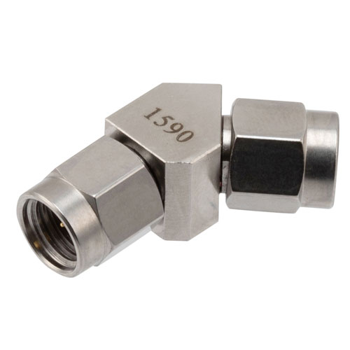 RF Adapter, 45 Degree Angle 2.92mm plug to 2.92mm plug 40GHz VSWR1.15 Fairview Microwave FMAD1590