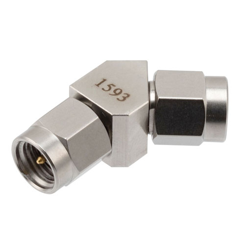 RF Adapter, 45 Degree Angle SMA plug to SMA plug 27GHz VSWR1.15 Fairview Microwave FMAD1593