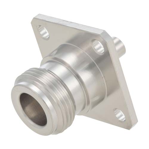 Low PIM 4 Hole Flange N Female (Jack) to QMA Female (Jack) Adapter Fairview Microwave FMAD1710