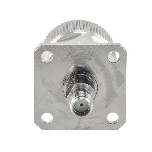 4 Hole Flange SMA Female (Jack) to N Male (Plug) Adapter with Passivated Stainless Steel Body Fairview Microwave FMAD1719