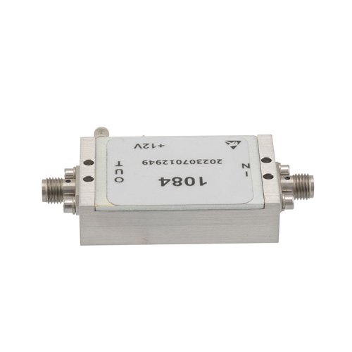 2.7 dB NF Low Noise Amplifier, Operating from 30 MHz to 6 GHz with 50 dB Gain, 21 dBm P1dB and SMA Fairview Microwave FMAM1084