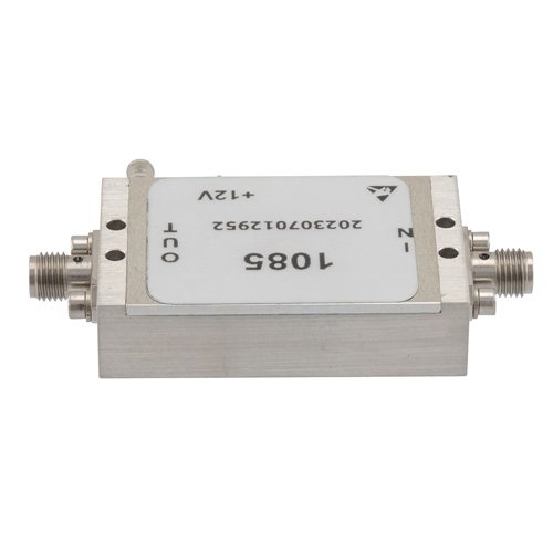 2.0 dB NF Low Noise Amplifier, Operating from 50 MHz to 8 GHz with 50 dB Gain, 19 dBm P1dB and SMA Fairview Microwave FMAM1085