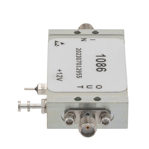 2.0 dB NF Low Noise Amplifier, Operating from 10 MHz to 6 GHz with 39 dB Gain, 23 dBm P1dB and SMA Fairview Microwave FMAM1086