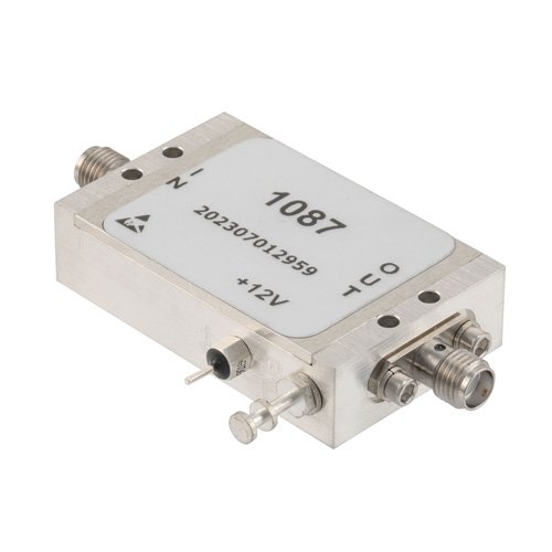 2.0 dB NF Low Noise Amplifier, Operating from 20 MHz to 6 GHz with 59 dB Gain, 18 dBm P1dB and SMA Fairview Microwave FMAM1087