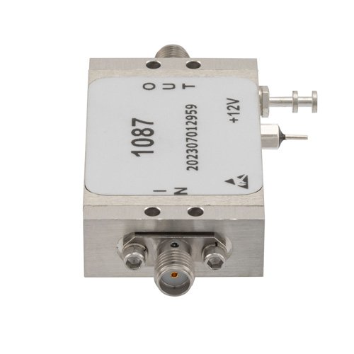 2.0 dB NF Low Noise Amplifier, Operating from 20 MHz to 6 GHz with 59 dB Gain, 18 dBm P1dB and SMA Fairview Microwave FMAM1087