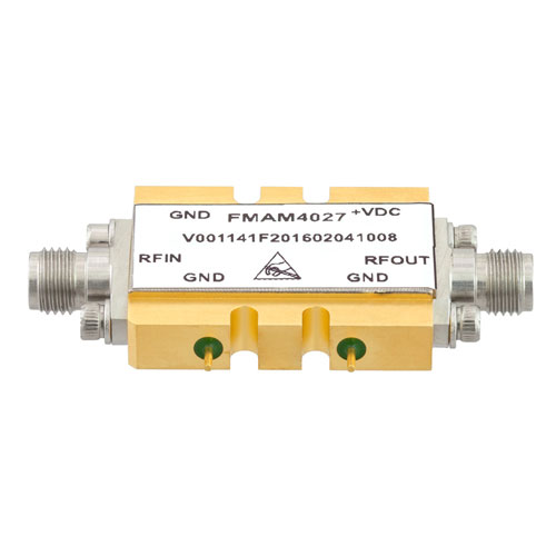 17 GHz to 24 GHz, Medium Power Broadband Amplifier with 25 dBm, 22 dB Gain and 2.92mm Fairview Microwave FMAM4028