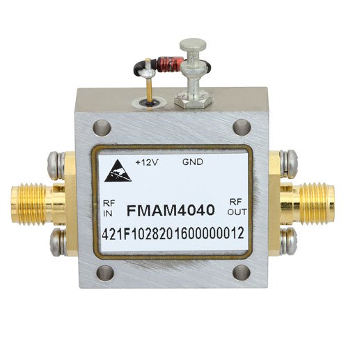 2 GHz to 6 GHz, Medium Power Broadband Amplifier with 23 dBm, 13 dB Gain and SMA Fairview Microwave FMAM4040