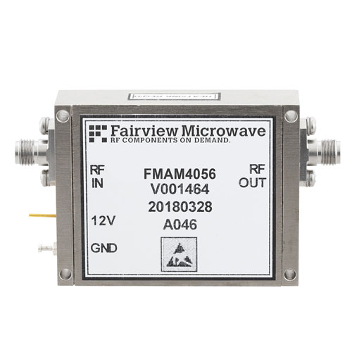 Medium Power Amplifier at 1 Watt P1dB Operating from 2 GHz to 18 GHz with 37 dBm IP3, SMA Fairview Microwave FMAM4056