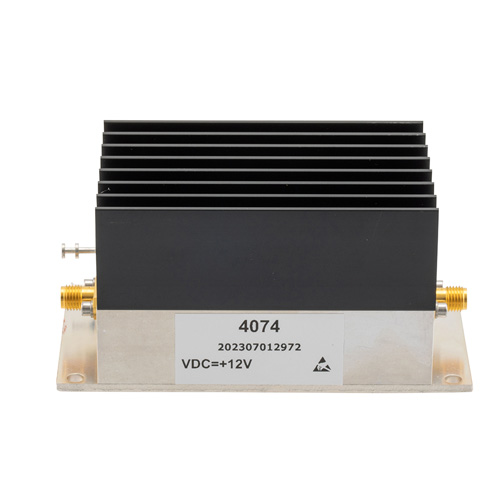 1 Watt P1dB, 30 MHz to 2200 MHz, Medium Power GaAs Amplifier with Heatsink, 31 dB Gain, 43 dBm IP3 and SMA Fairview Microwave FMAM4074