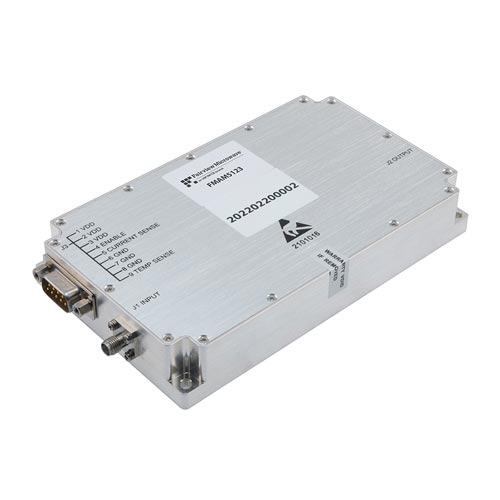 40 dB Gain High Power GaN Amplifier at 10 Watt Psat Operating from 6 GHz to 18 GHz with SMA Fairview Microwave FMAM5123