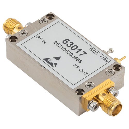 1.7 dB NF Input Protected Low Noise Amplifier, Operating from 30 MHz to 3 GHz with 30 dB Gain, 15 dBm P1dB and SMA Fairview Microwave FMAM63017