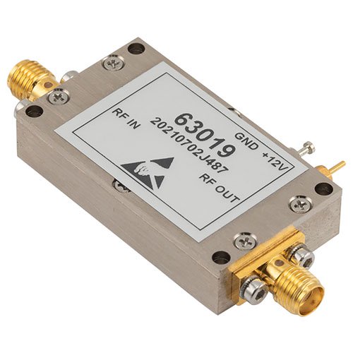 1.2 dB NF Input Protected Low Noise Amplifier, Operating from 2 GHz to 6 GHz with 40 dB Gain, 14 dBm P1dB and SMA Fairview Microwave FMAM63019