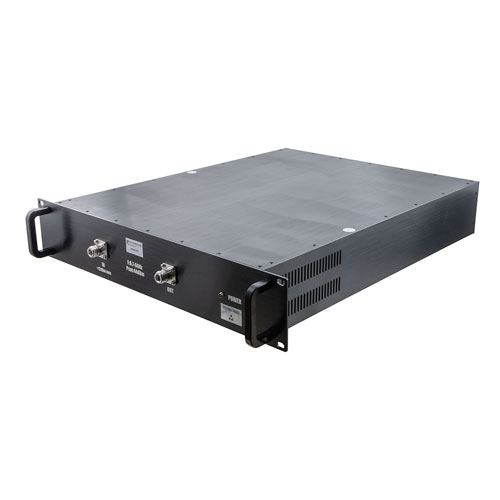 30W Psat, 45 dB Gain, 0.7 GHz to 6 GHz, AC Powered Broadband GaAs GaN High Power Amplifier with Heatsink, Rack Mount, 110/220VAC, N Fairview Microwave FMAMA5096