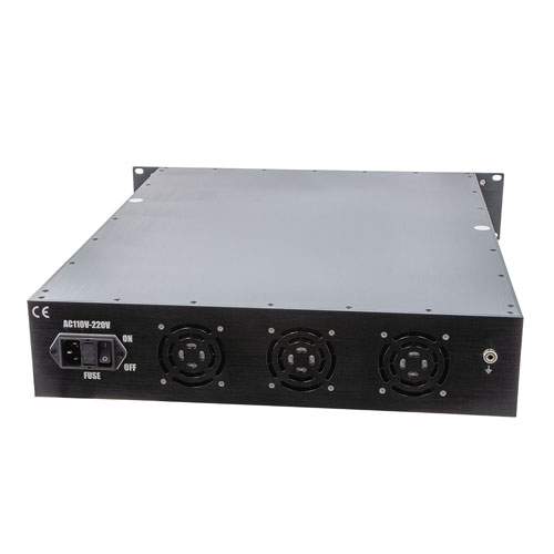 30W Psat, 45 dB Gain, 0.7 GHz to 6 GHz, AC Powered Broadband GaAs GaN High Power Amplifier with Heatsink, Rack Mount, 110/220VAC, N Fairview Microwave FMAMA5096