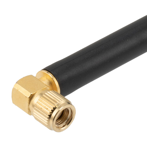 2.4 GHz to 5.85 GHz Dual Band Antenna, Monopole, 90-degree angle, RPSMA Male Connector, 1.2 and 4.26 dBi Gain Fairview Microwave FMANRBD1043