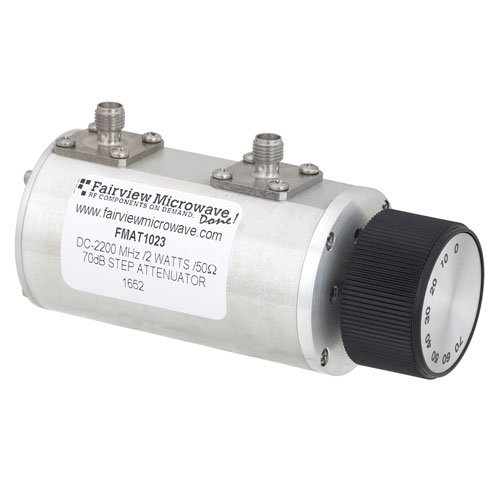 0 to 70 dB Step Attenuator With a 10 dB Step SMA Female Connectors Rated Up To 2.2 GHz and Up to 2 Watts in a Rotary Design Fairview Microwave FMAT1023