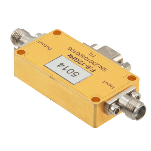 8 GHz to 12 GHz Absorptive Digital Step Attenuator, 63 dB, 6 Bits, 1 dB Step Size, Field Replaceable SMA Fairview Microwave FMAT5014