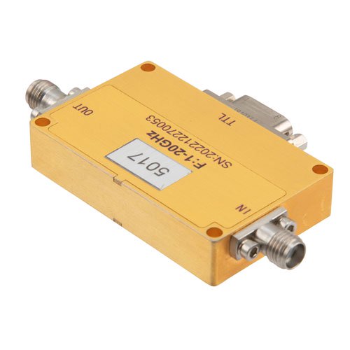 1 GHz to 20 GHz Digital Control Attenuator, 63.5 dB, 7 Bits, 0.5 dB Step Size, Field Replaceable SMA Fairview Microwave FMAT5017