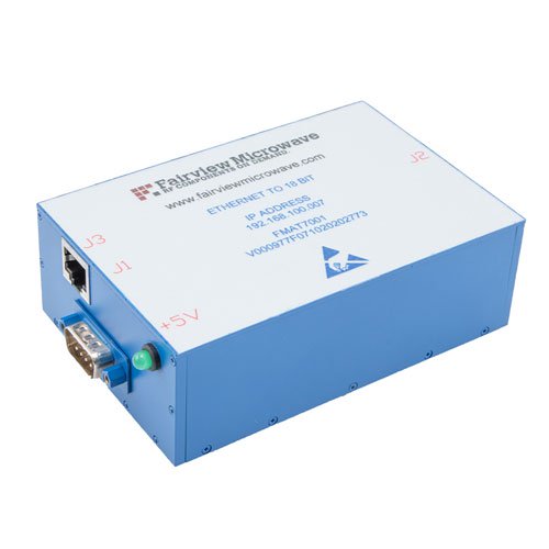 Ethernet Microcontroller, TTL Programmable Interface, RJ-45 Ethernet Interface with Autosensing, 18 BITS, +5V, D-Sub Connector Fairview Microwave FMAT7001