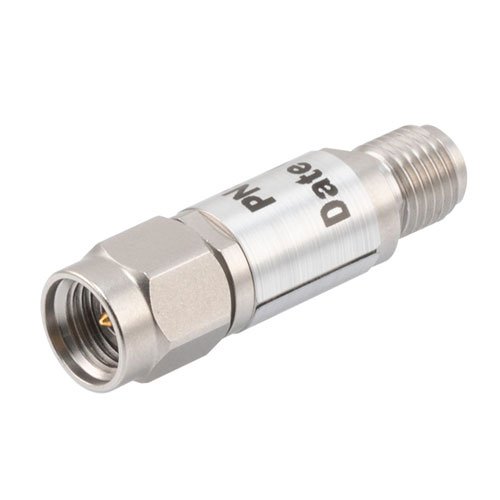 10 dB Fixed Attenuator 2.92mm Male (Plug) to 2.92mm Female (Jack)  40 GHz Rated to 0.5 Watts, Passivated Stainless Steel Body, 1.35 VSWR Fairview Microwave FMAT7429-10