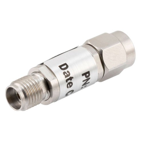 6 dB Fixed Attenuator 2.92mm Male (Plug) to 2.92mm Female (Jack) Up to 40 GHz Rated to 0.5 Watts, Passivated Stainless Steel Body, 1.35 VSWR Fairview Microwave FMAT7429-6